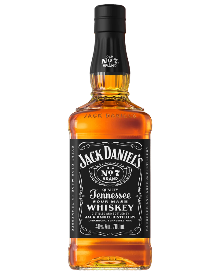 Jack Daniel's Tennessee Sour Mash Whiskey bottle on a white background