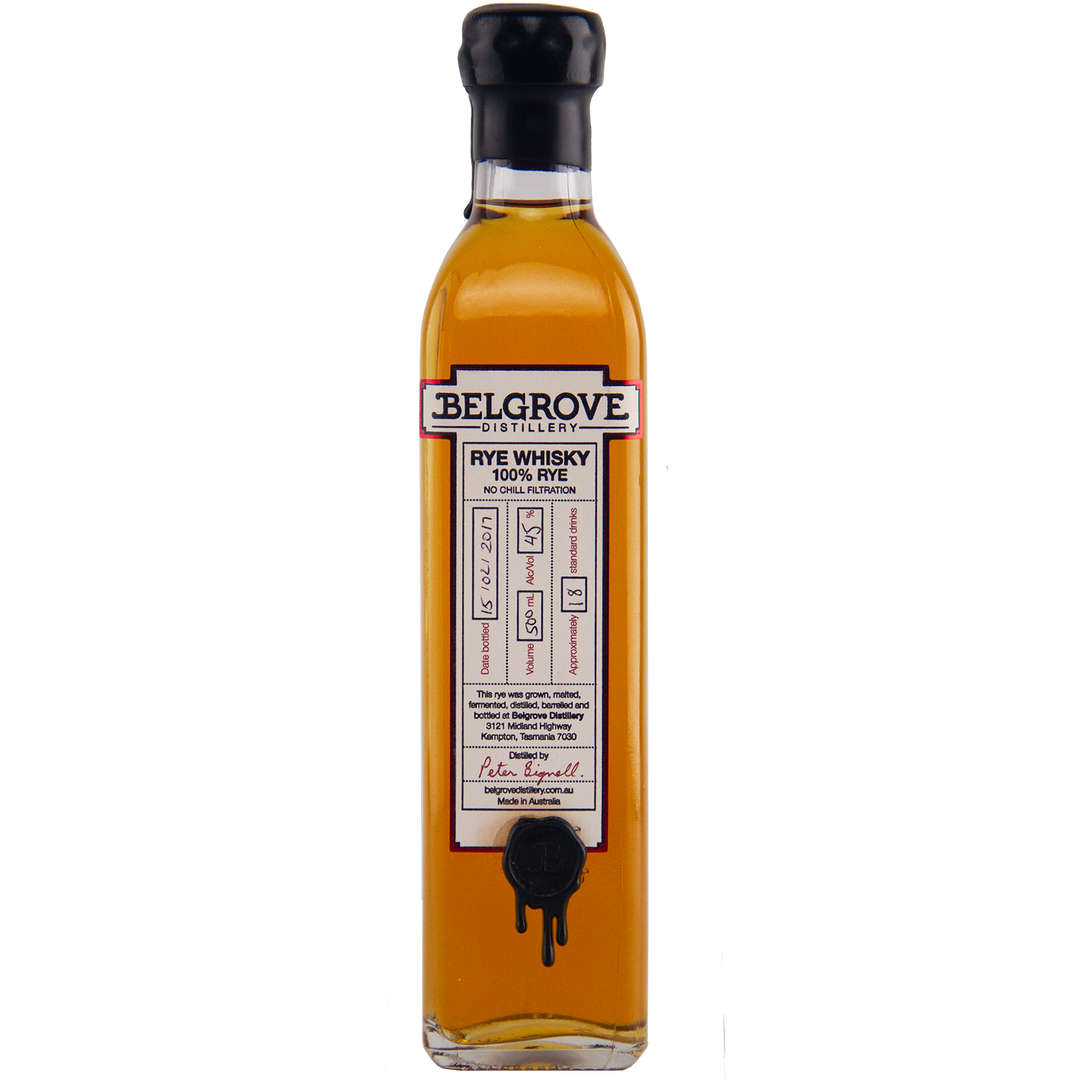 Belgrove whisky bottle on a white background