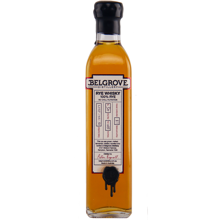 Belgrove whisky bottle on a white background