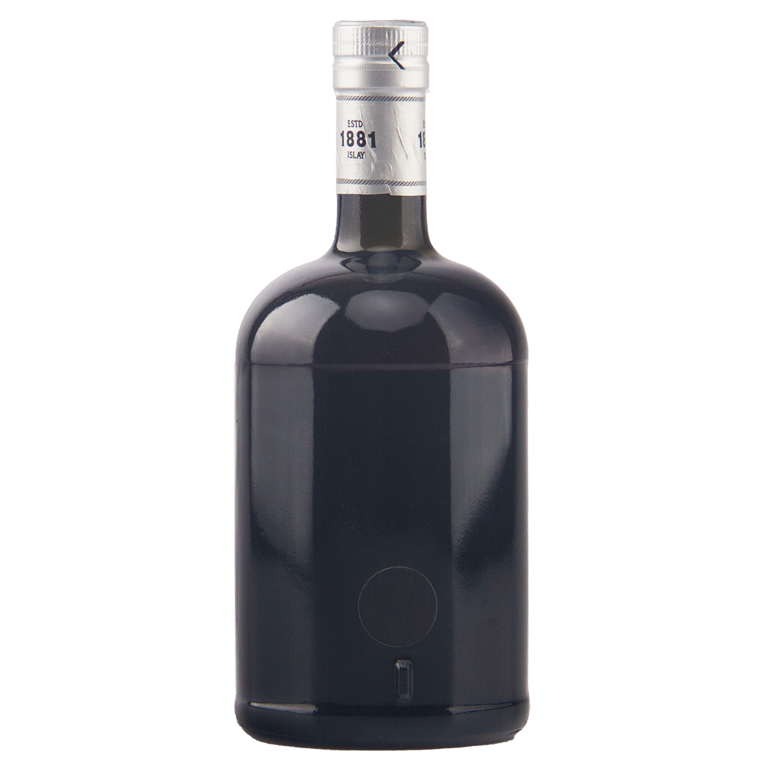 A dark glass bottle with a silver foil capsule around the neck, photographed against a plain white background.