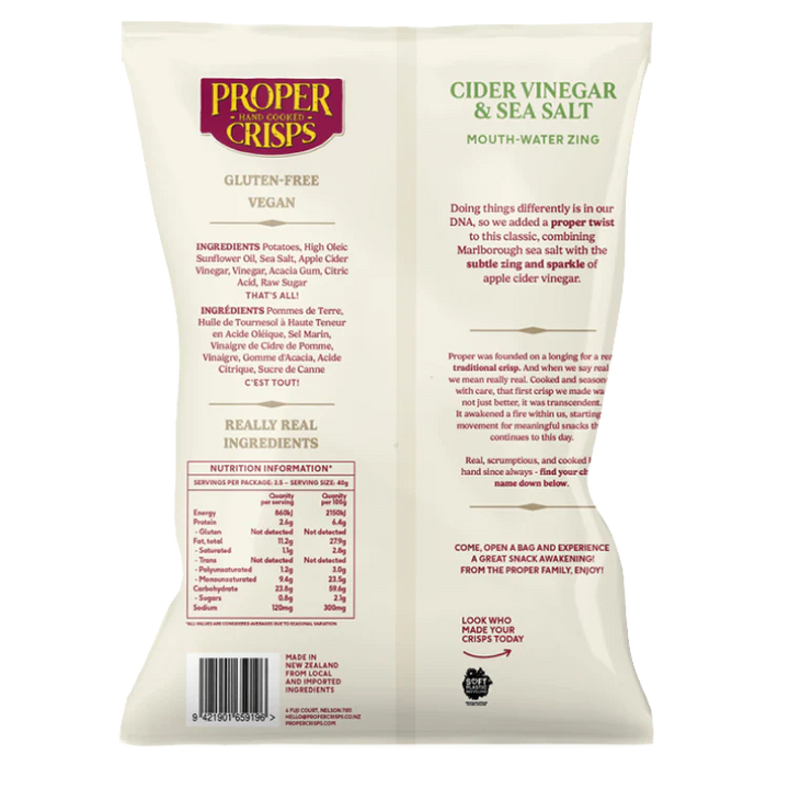 Proper Crisps Cider Vinegar and Sea Salt Chips