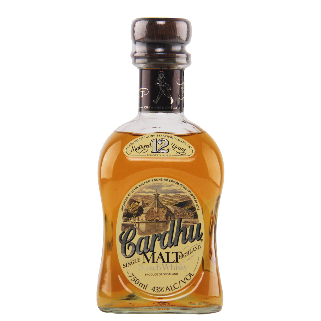 Cardhu whisky bottle on a white background