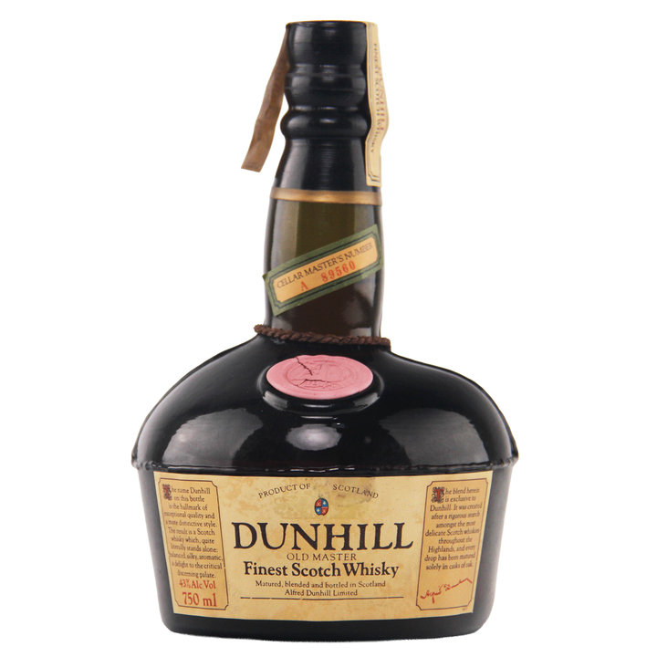 Dunhill Finest Scotch Whisky bottle on a white background