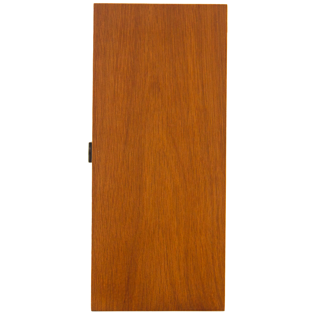 A rectangular wooden panel with a smooth, reddish-brown finish, inspired by Glenfarclas 1956 58 Year Old Sherry Cask Strength whisky, photographed against a white background.