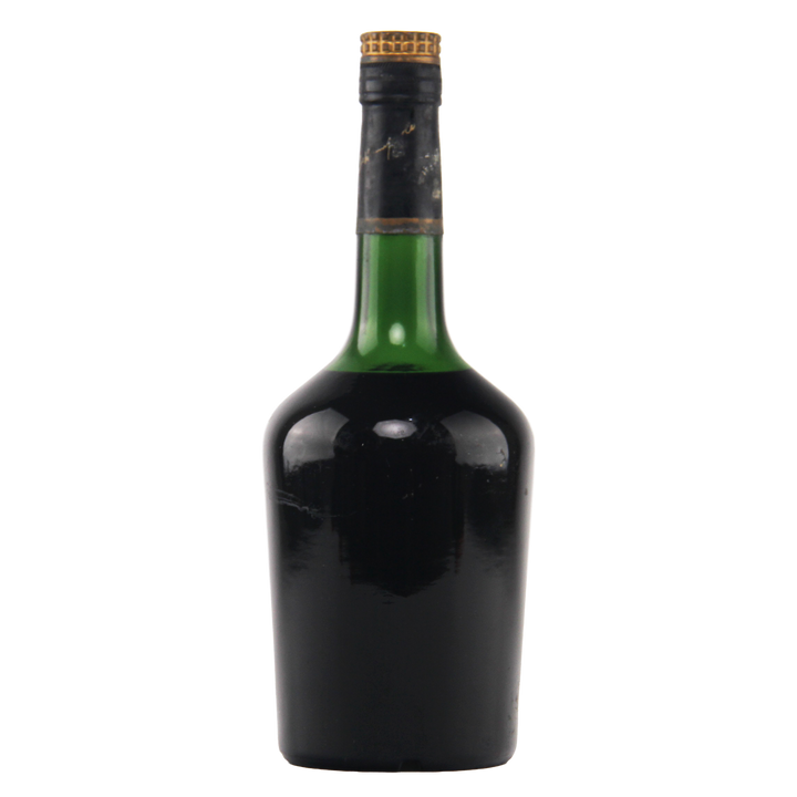 Dark bottle with a cork on a white background