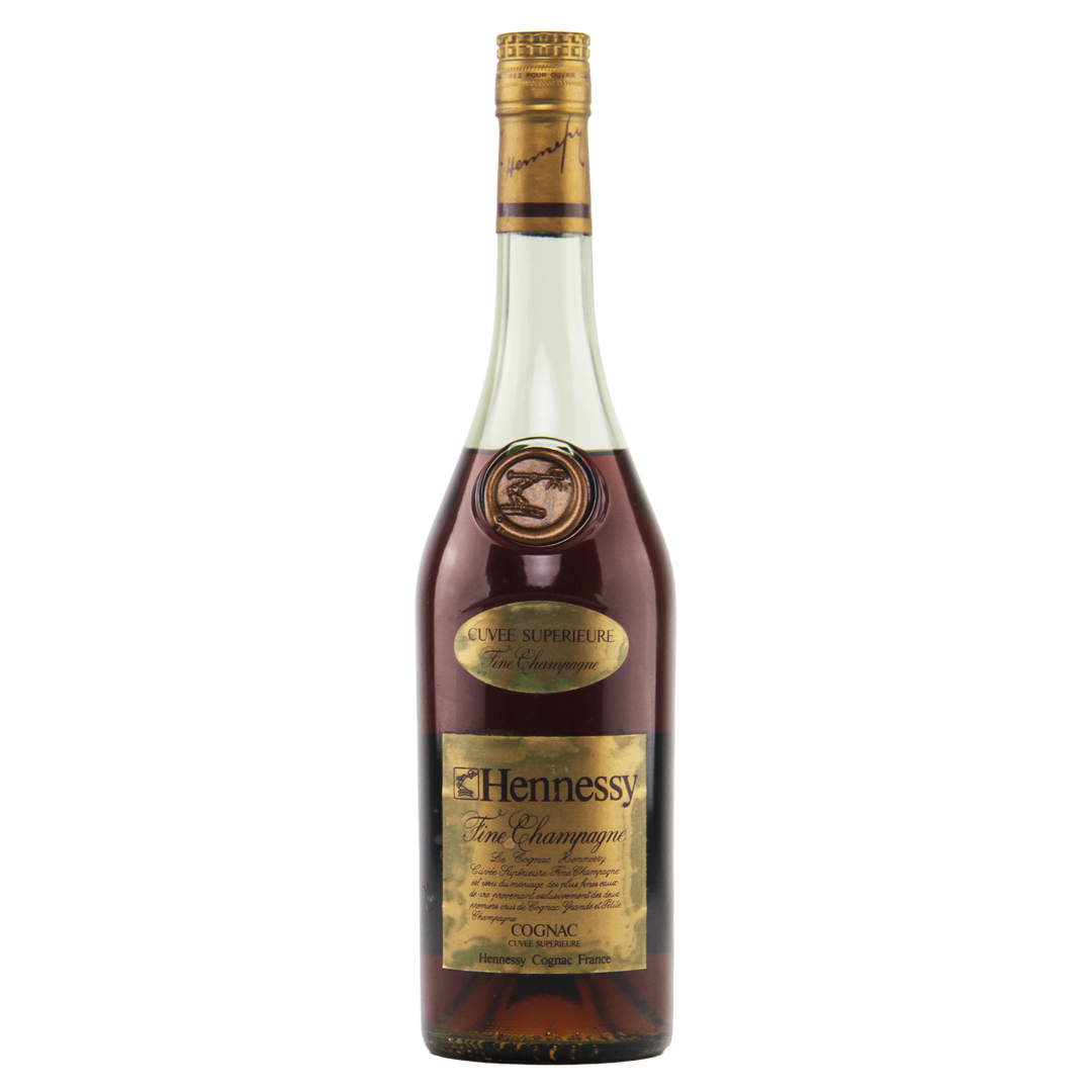 Hennessy cognac bottle on a white background