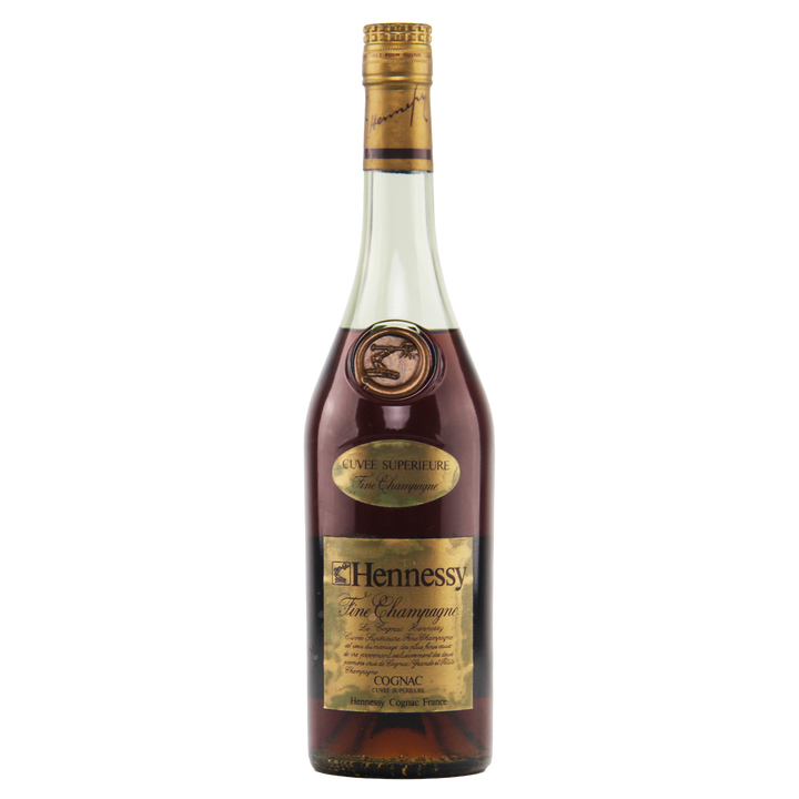 Hennessy cognac bottle on a white background