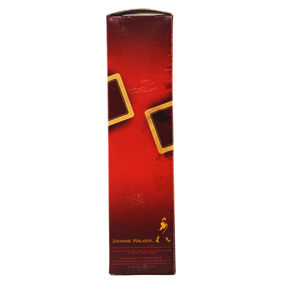Johnnie Walker red box with gold accents on a white background