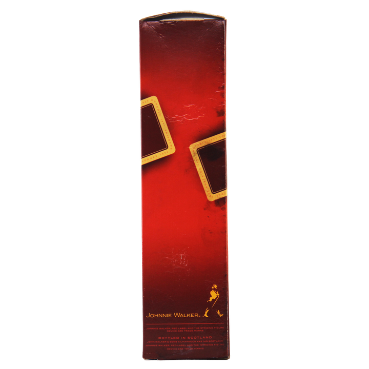 Johnnie Walker red box with gold accents on a white background