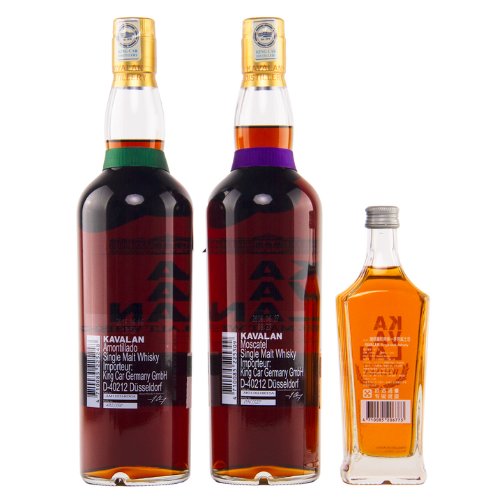 Kavalan Solist Amontillado, Solist Moscatel & Classic Single Malt