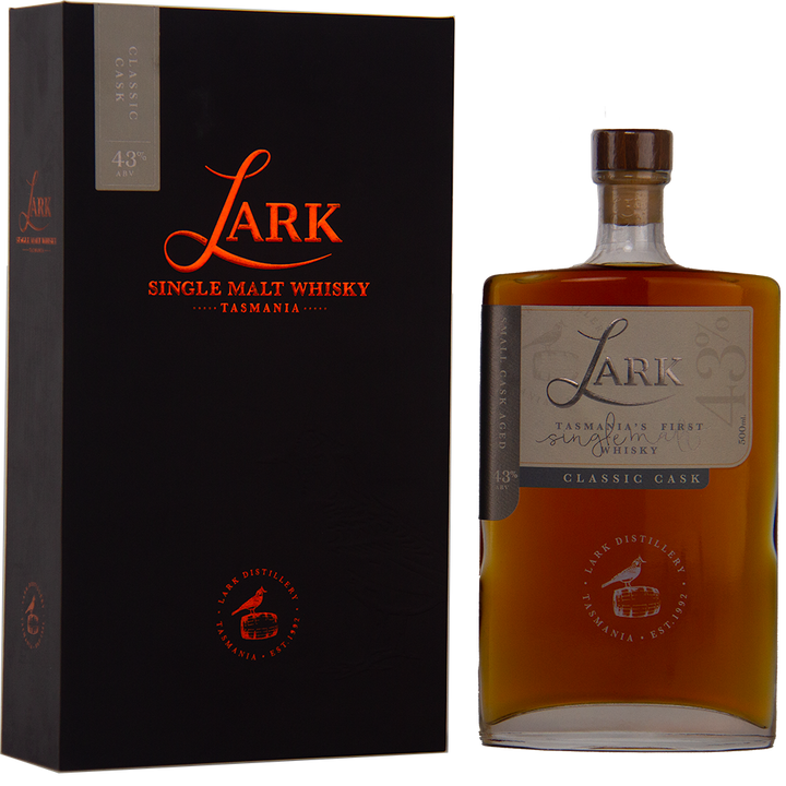 Lark Classic Cask Small Cask Aged Single Malt Tasmanian Whisky (Black Box Edition) 500ml