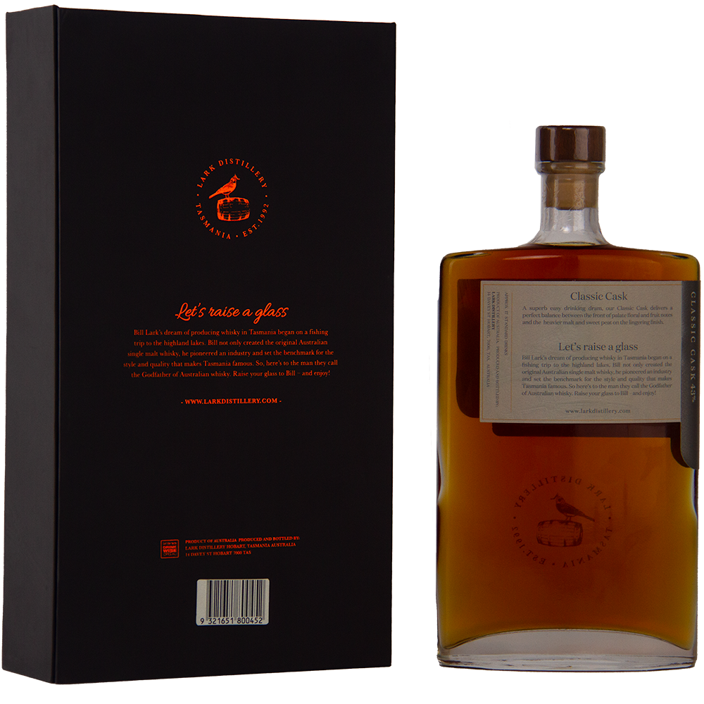 Lark Classic Cask Small Cask Aged Single Malt Tasmanian Whisky (Black Box Edition) 500ml