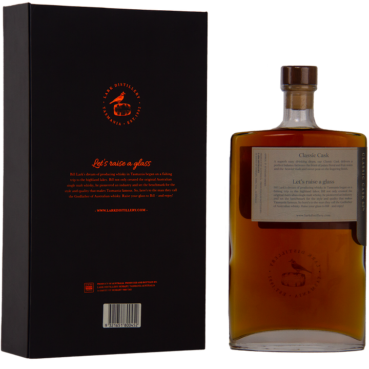 Lark Classic Cask Small Cask Aged Single Malt Tasmanian Whisky (Black Box Edition) 500ml