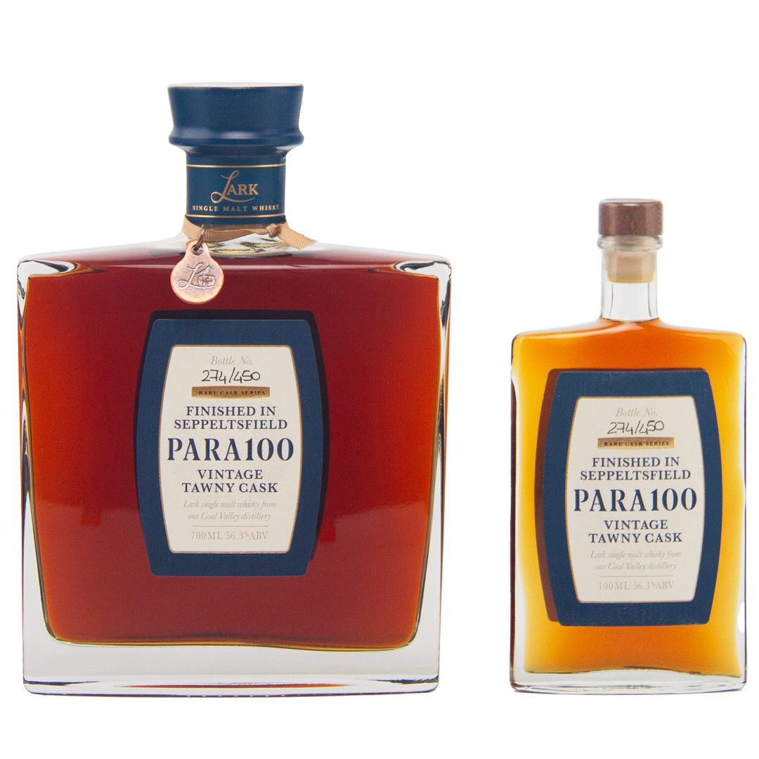 Lark Distillery Rare Cask Para 100 Vintage Tawny Single Malt Australian Whisky 700ml & 100ml