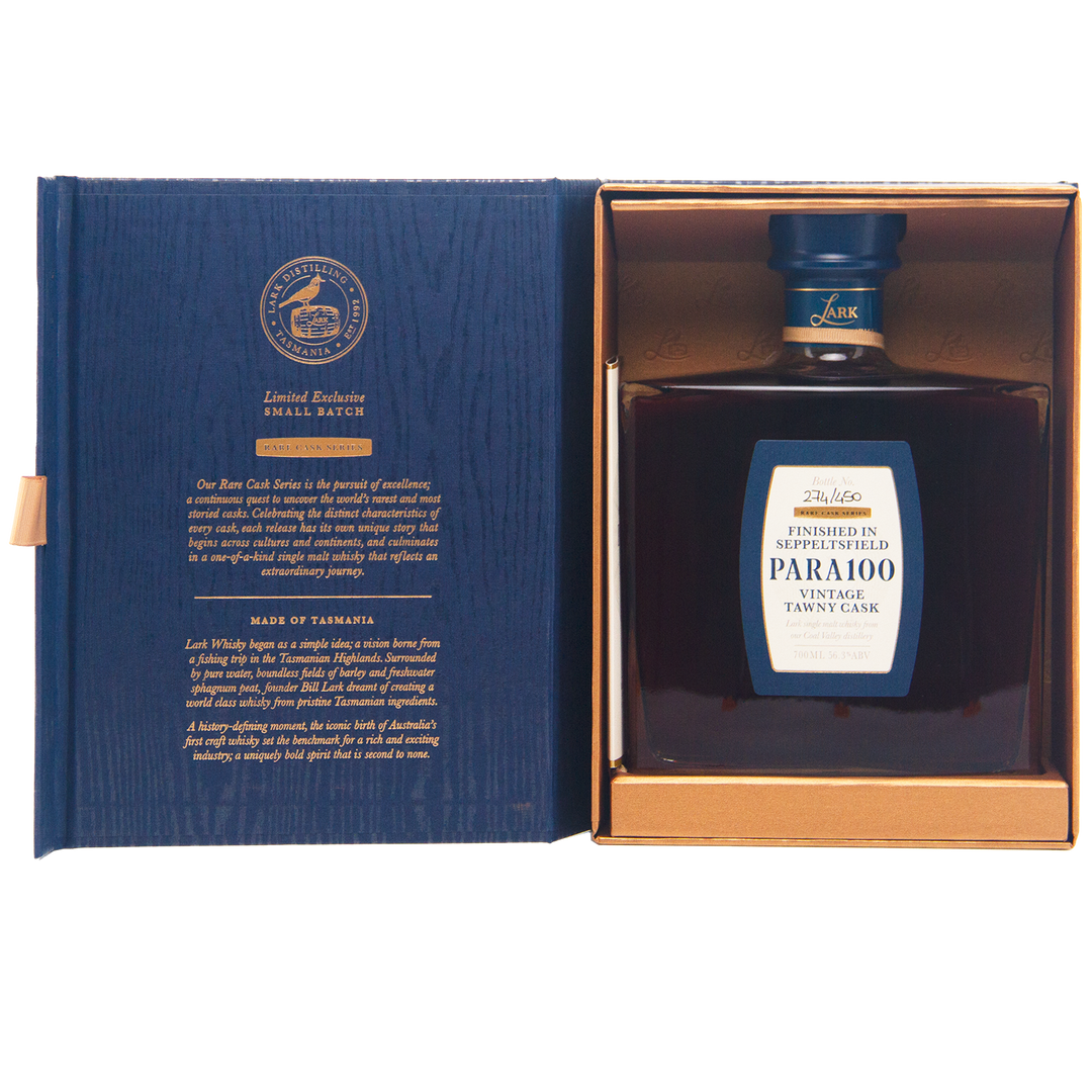 Lark Distillery Rare Cask Para 100 Vintage Tawny Single Malt Australian Whisky 700ml & 100ml