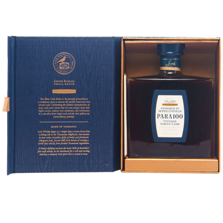 Lark Distillery Rare Cask Para 100 Vintage Tawny Single Malt Australian Whisky 700ml & 100ml