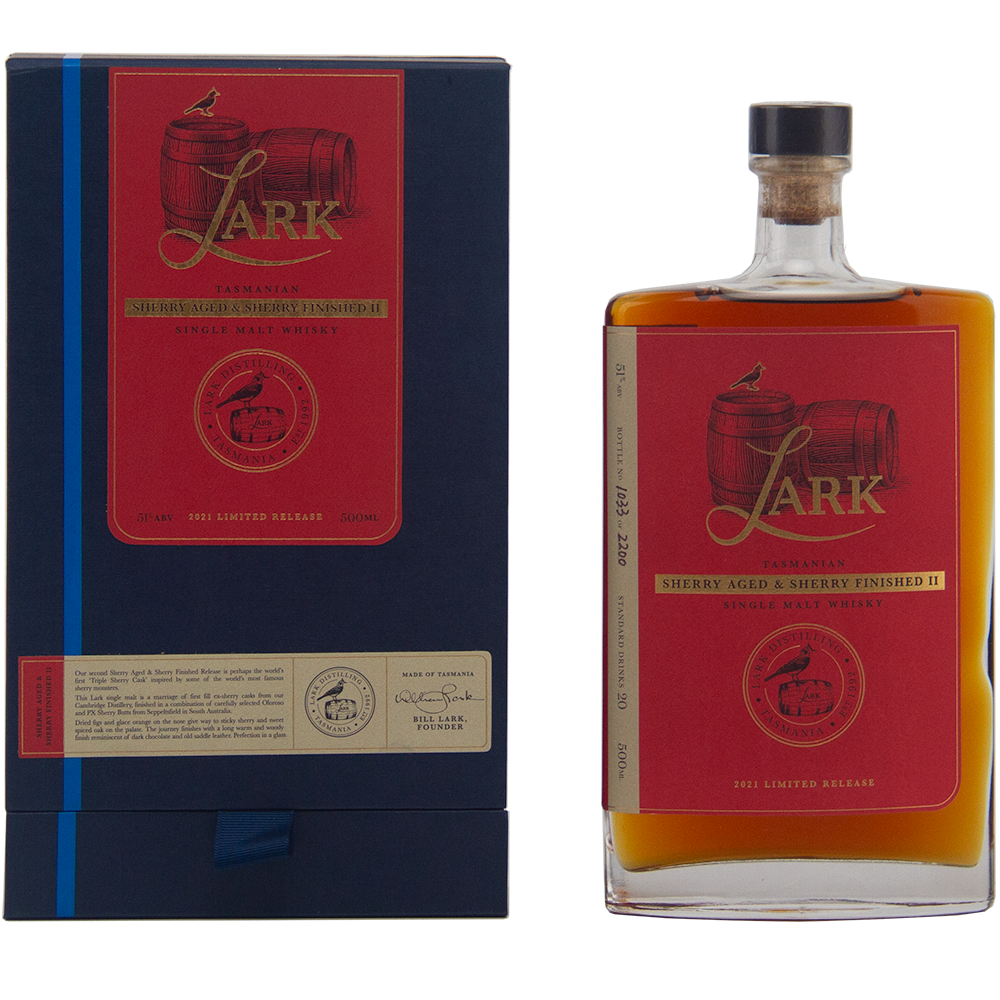 Lark Sherry Aged & Sherry Finished Release II Australian Single Malt Whisky 500ml