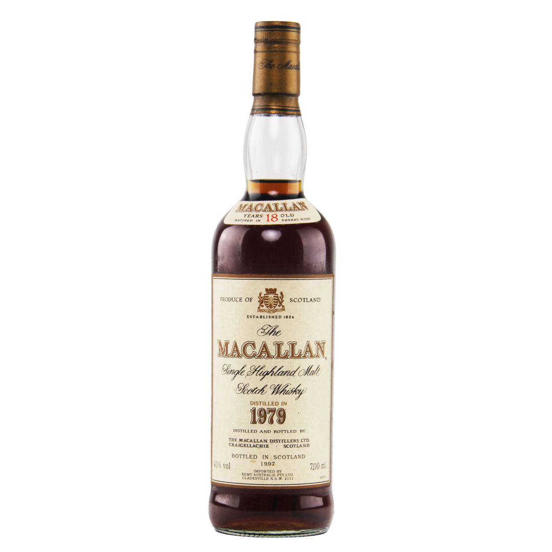Macallan whiskey bottle on a white background