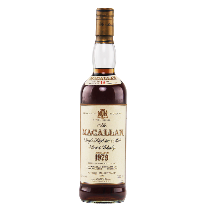 Macallan whiskey bottle on a white background