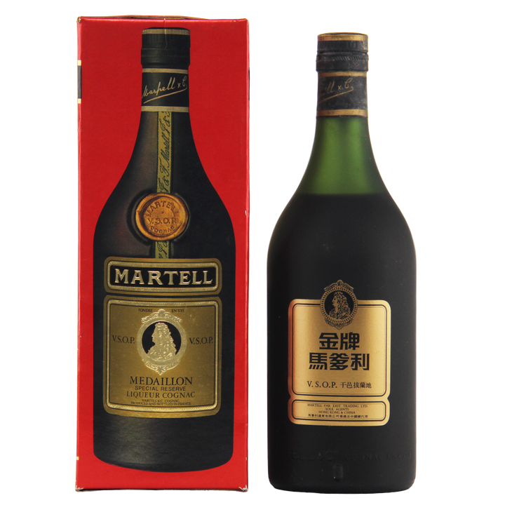 Martell bottle and packaging on a white background