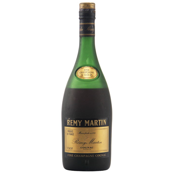 Bottle of Remy Martin VSOP Cognac on a white background