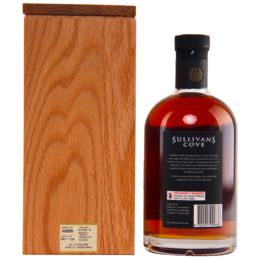 Sullivans Cove American Oak Apera Finish HH0005 24 Year Old Single Malt Australian Whisky