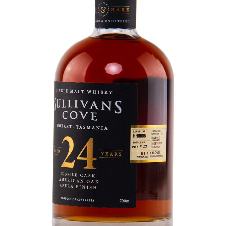 Sullivans Cove American Oak Apera Finish HH0005 24 Year Old Single Malt Australian Whisky