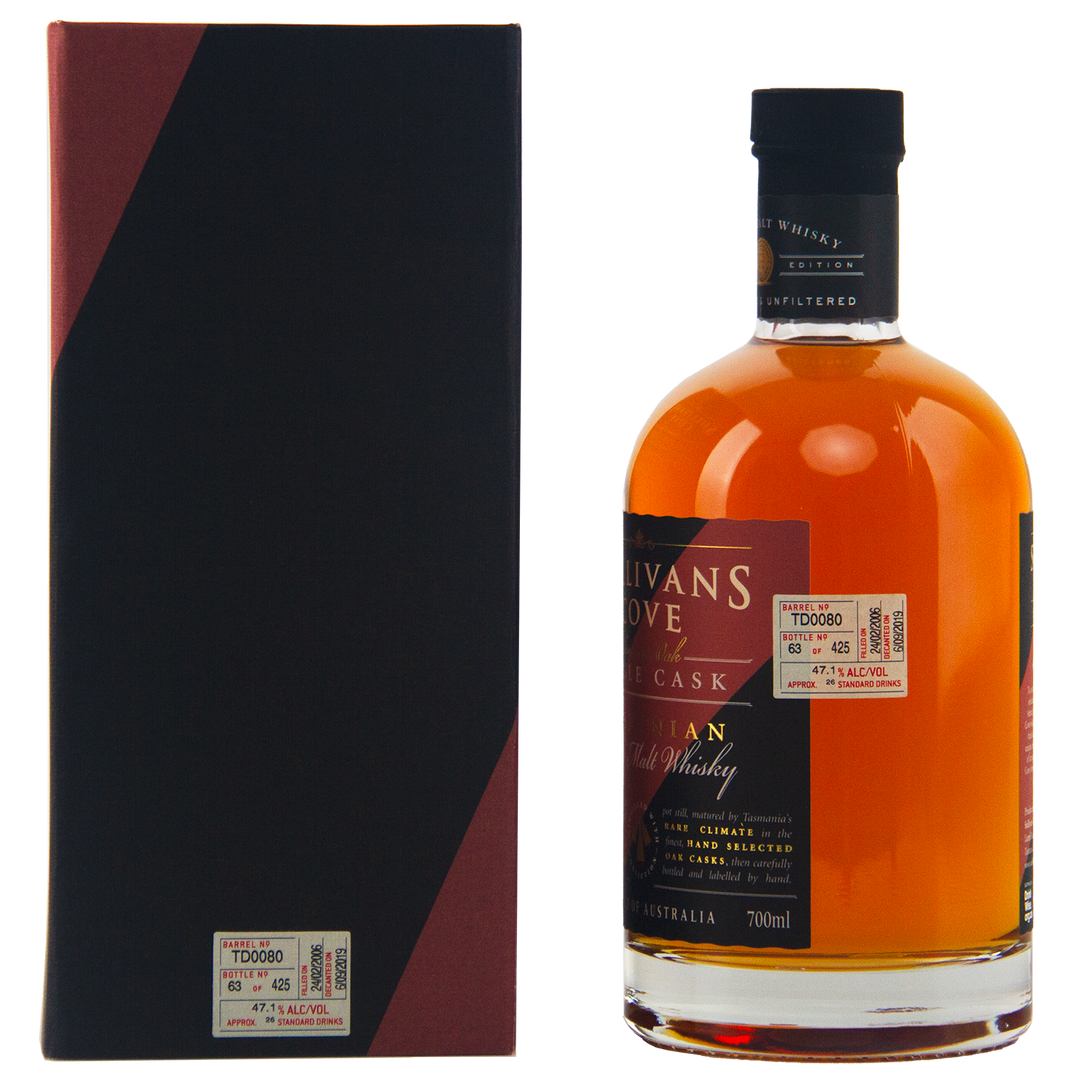 Sullivans Cove American Oak Second Fill Single Cask TD0080 13 Year Old Single Malt Australian Whisky
