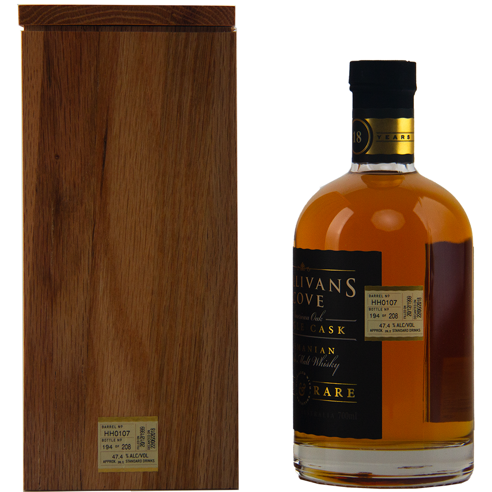 Sullivans Cove Old & Rare Single Cask HH0107 American Oak 18 Year Old Single Malt Australian Whisky