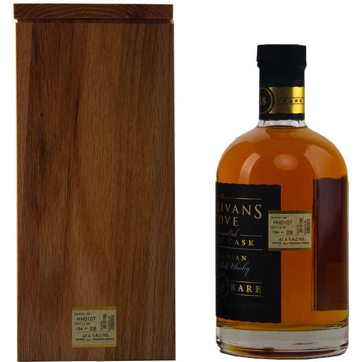 Sullivans Cove Old & Rare Single Cask HH0107 American Oak 18 Year Old Single Malt Australian Whisky