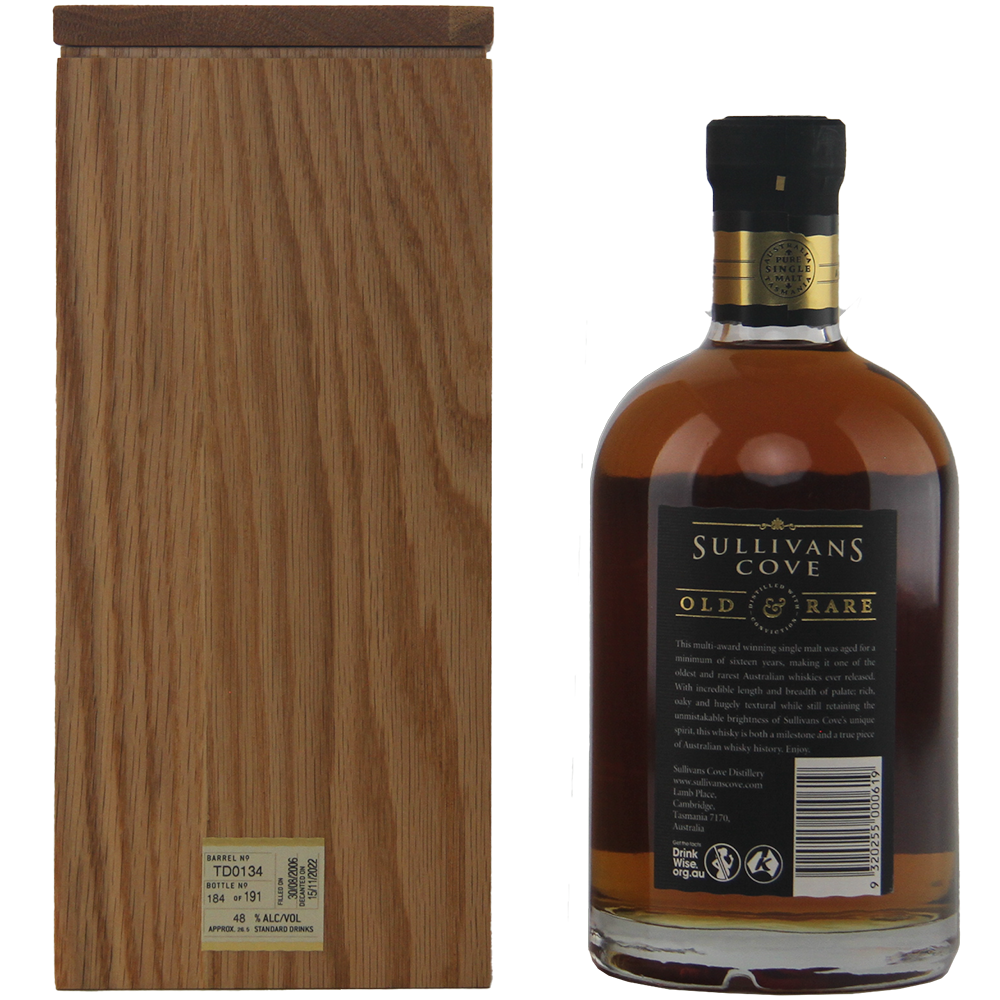 Sullivans Cove American Oak Single Cask TD0134 16 Year Old Single Malt Australian Whisky
