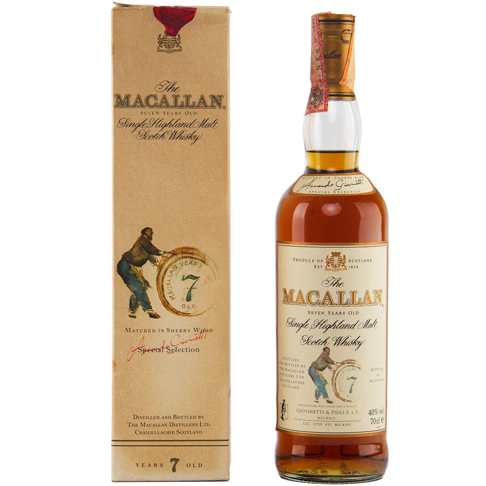 The Macallan 7 Year Old Armando Giovinetti Special Selection (1990's) Single Malt Scotch Whisky