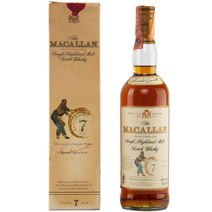 The Macallan 7 Year Old Armando Giovinetti Special Selection (1990's) Single Malt Scotch Whisky