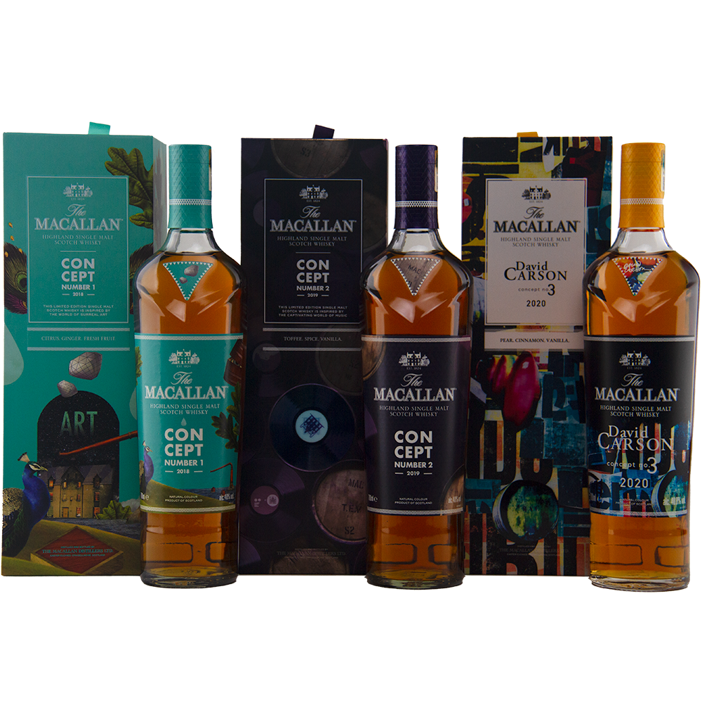 The Macallan Concept Series Numbers 1–3 Complete Set Single Malt Scotch Whisky