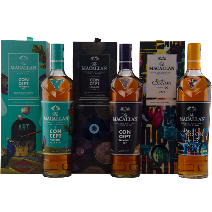 The Macallan Concept Series Numbers 1–3 Complete Set Single Malt Scotch Whisky