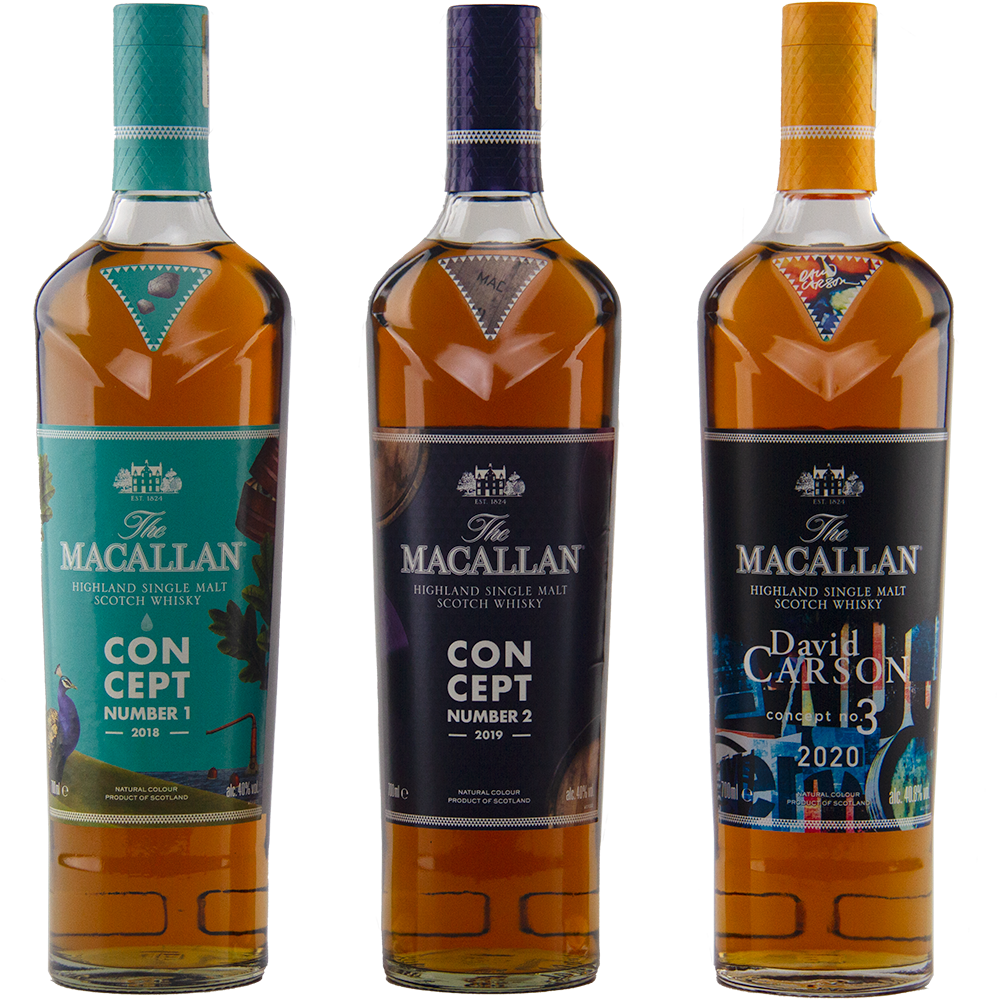 The Macallan Concept Series Numbers 1–3 Complete Set Single Malt Scotch Whisky