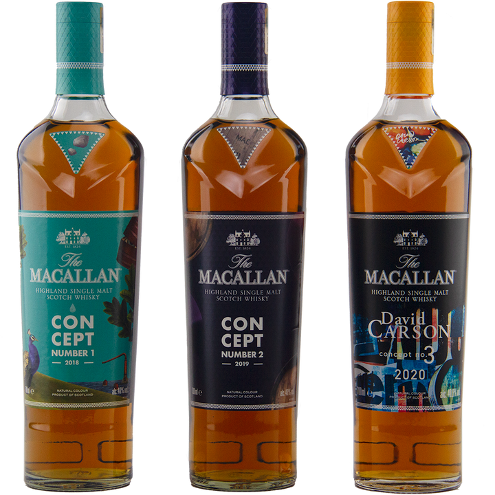 The Macallan Concept Series Numbers 1–3 Complete Set Single Malt Scotch Whisky