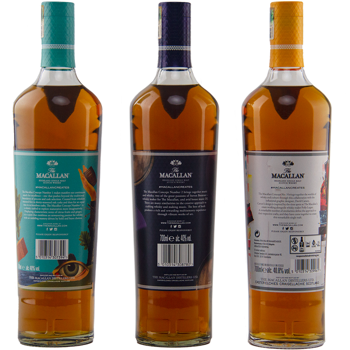 The Macallan Concept Series Numbers 1–3 Complete Set Single Malt Scotch Whisky