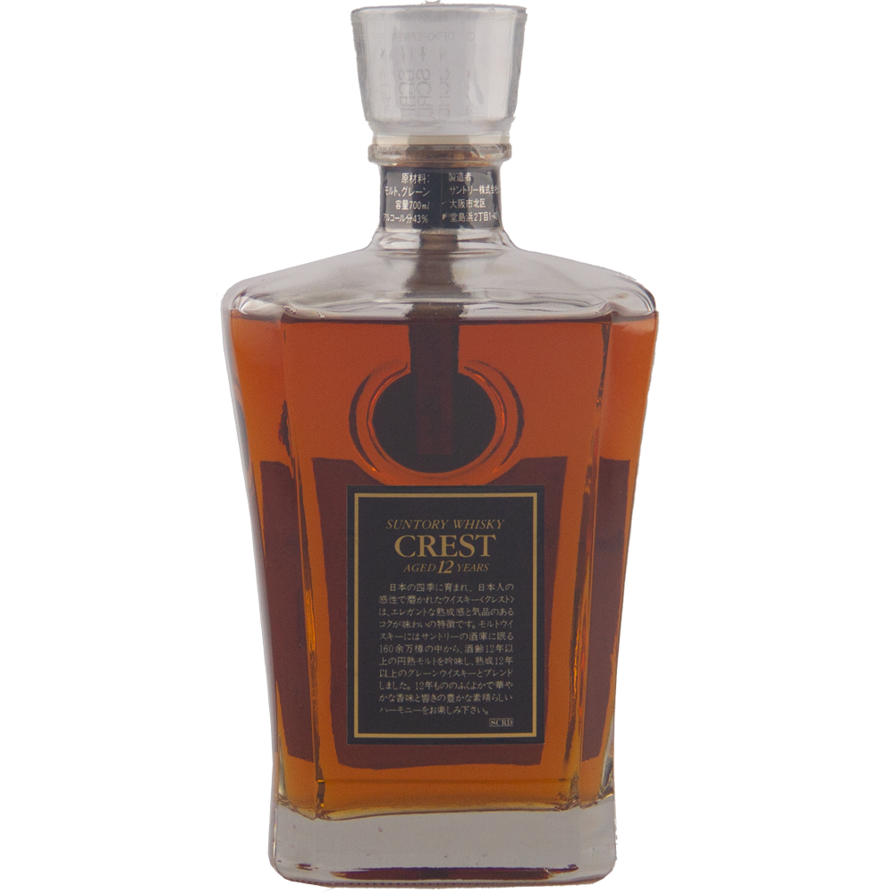 Bottle of Crest whiskey on a white background