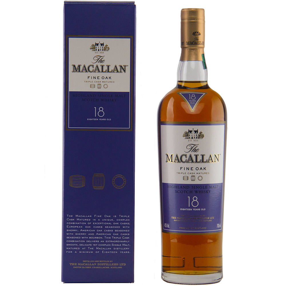 The Macallan 18 Year Old Fine Oak Single Malt Scotch Whisky
