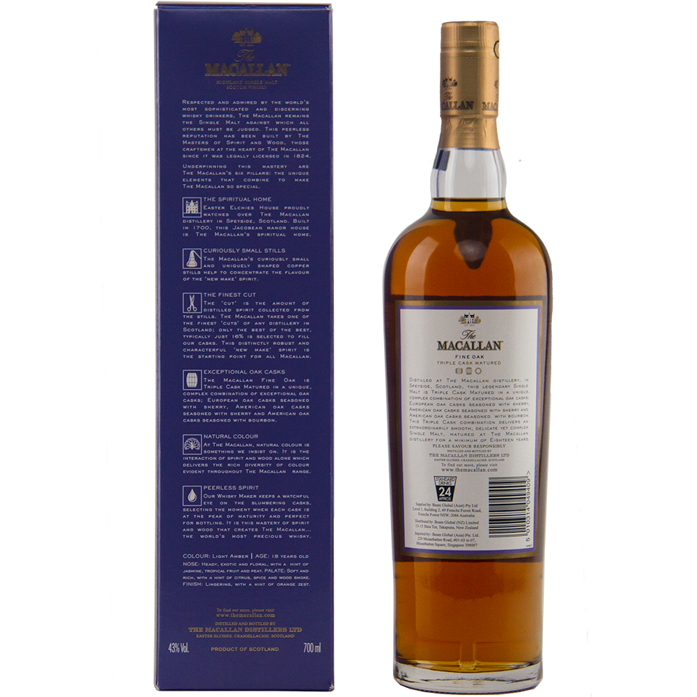 The Macallan 18 Year Old Fine Oak Single Malt Scotch Whisky