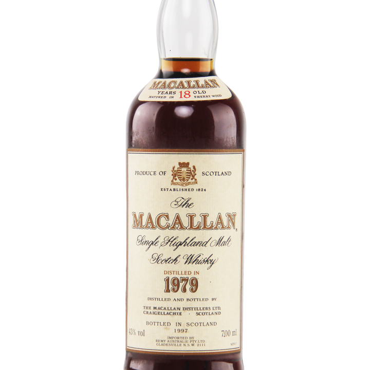 Macallan whisky bottle on a white background