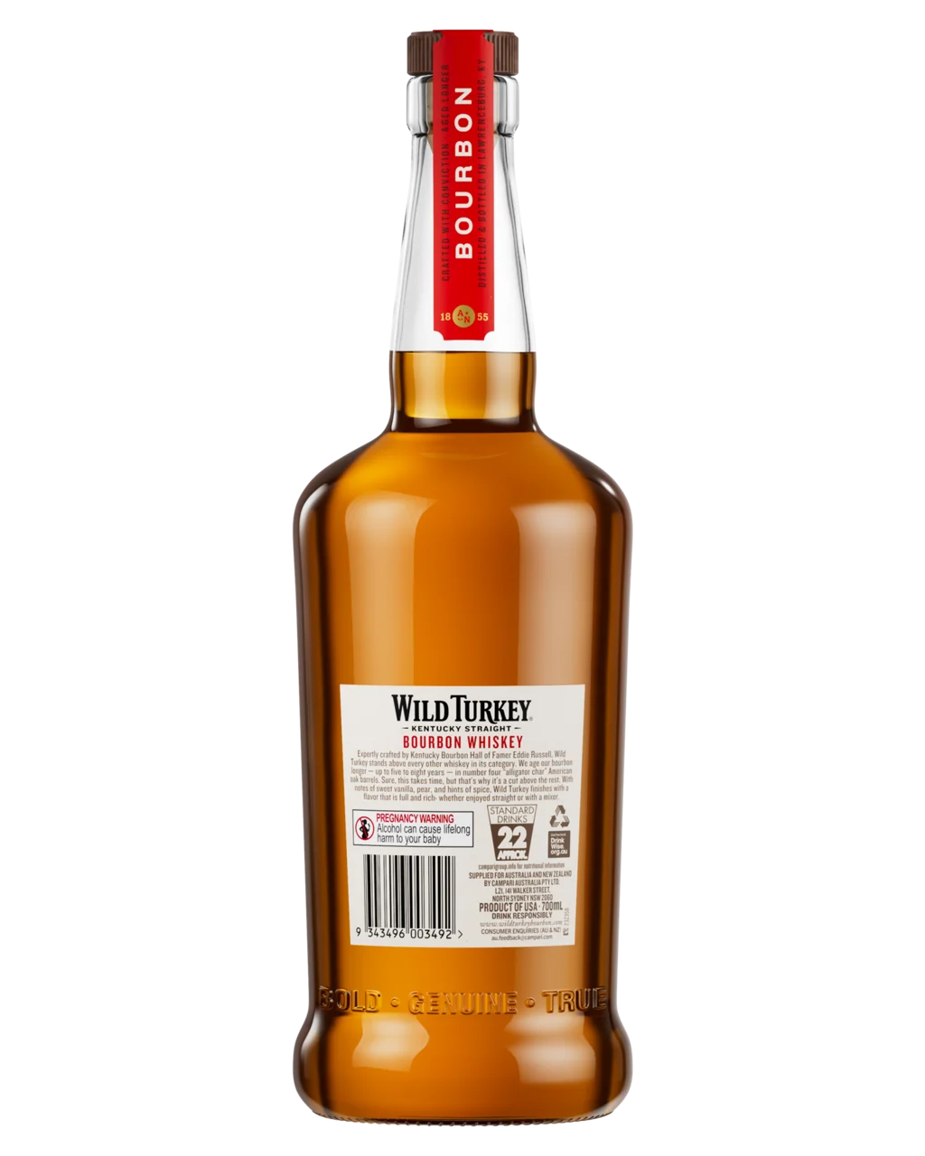Wild Turkey 81 Proof Kentucky Straight Bourbon Whiskey 700ml