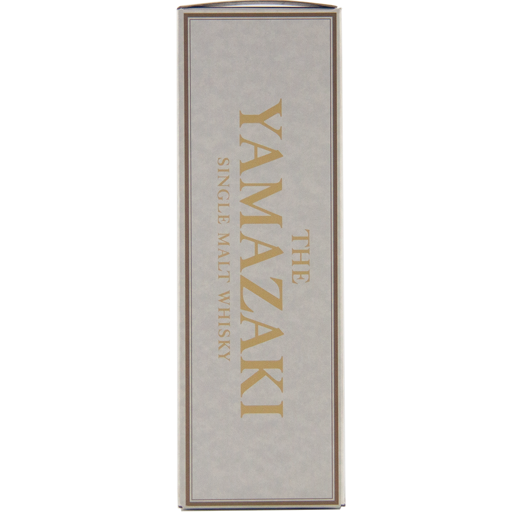 A rectangular box with a light gray background and gold lettering reading YAMAZAKI 10 YEAR OLD JAPANESE SINGLE MALT WHISKY vertically, celebrating Suntory’s 100th Anniversary—a true limited-edition collector’s piece.