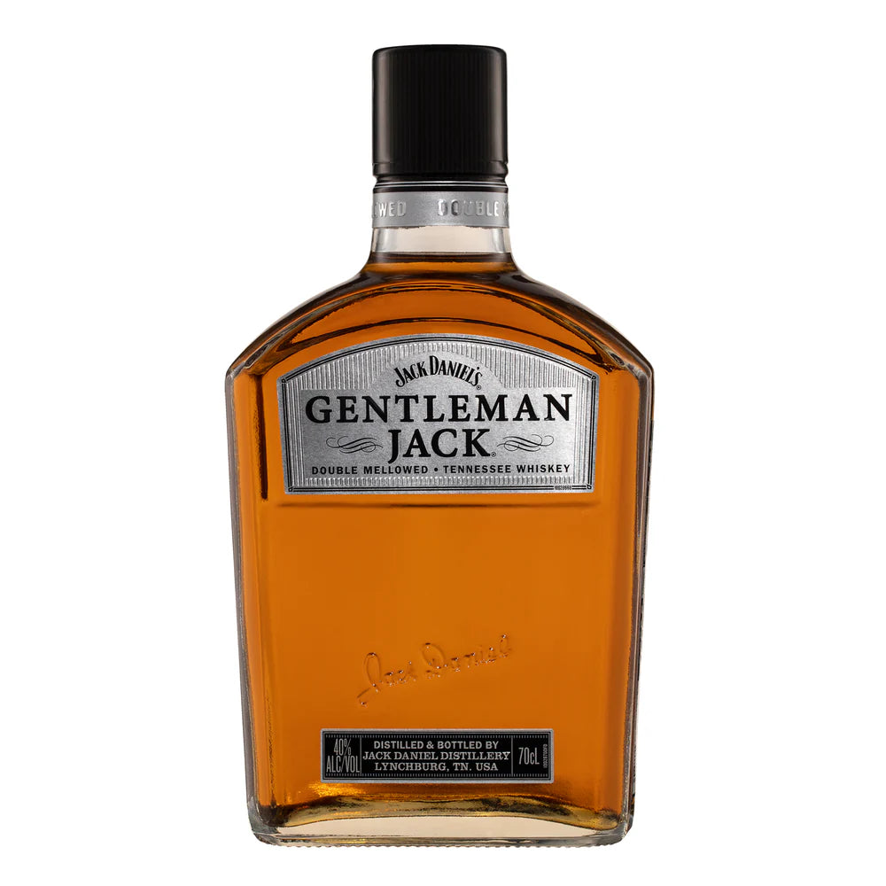 Jack Daniel's Gentleman Jack whiskey bottle on a white background