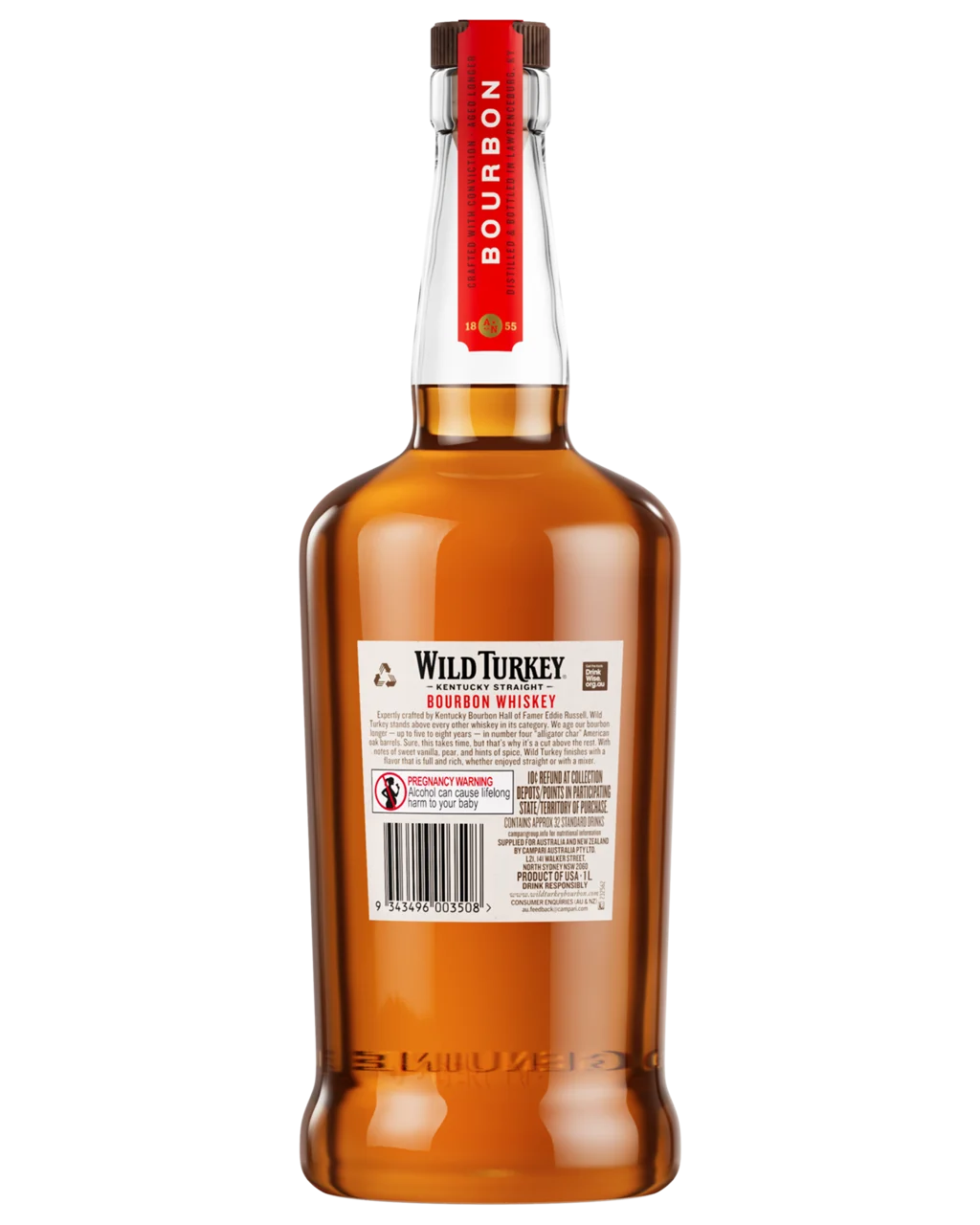 Wild Turkey 81 Proof Kentucky Straight Bourbon Whiskey 1L