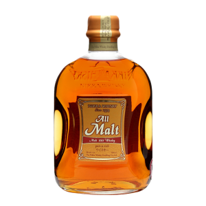 "Nikka All Malt whisky bottle available at Whisky Estate, featuring a modern design that highlights its unique composition of malt whiskies. The clear glass bottle showcases the golden amber whisky, reflecting its smooth flavor profile with notes of honey, vanilla, and subtle spices, offering a delightful sipping experience."