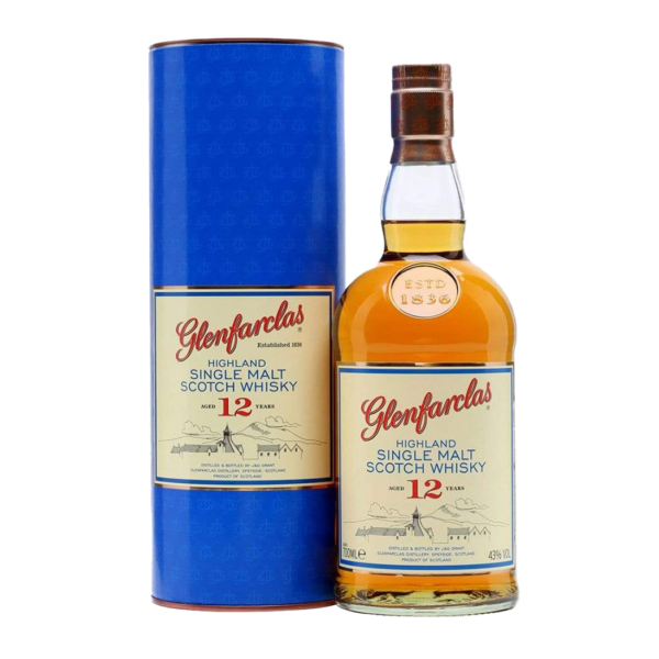 Glenfarclas 12 year old bottle and cannister, Scottish Highland single malt Scotch whisky - Whisky Estate