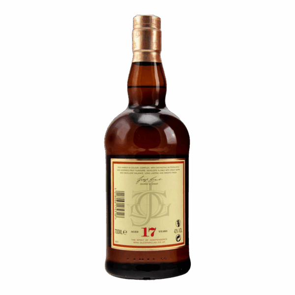 Back of the Glenfarclas Single Malt Scotch 17 year old bottle - Whisky Estate