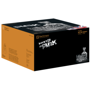 Nachtmann Punk crystal whisky set with edgy, modern studded design – bold statement glassware for contemporary whisky lovers.